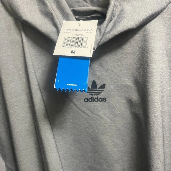 Adidas gray taped mock neck jacket - Picture 3 of 4